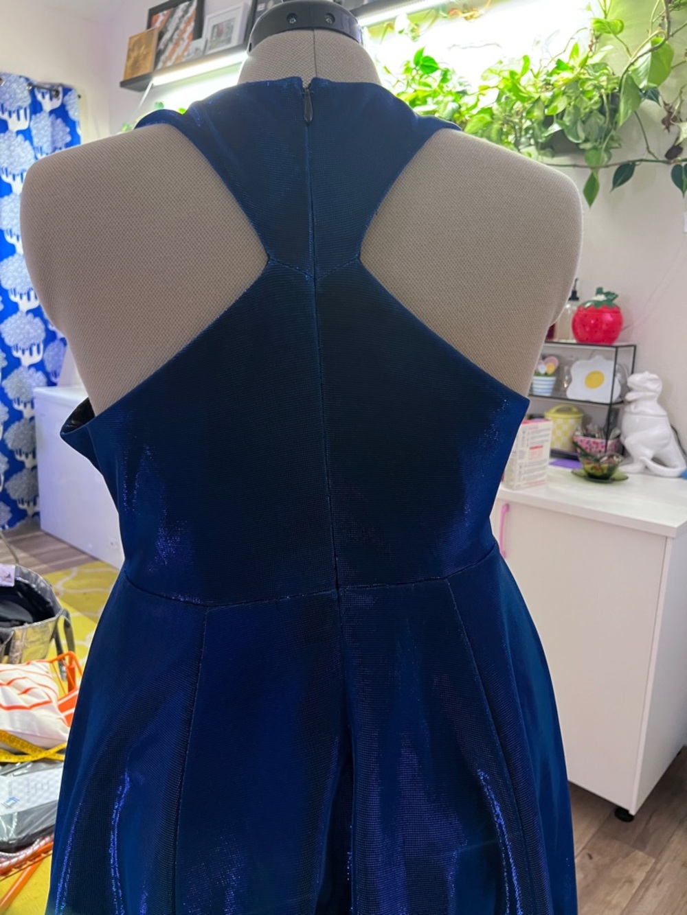 torrid Shimmery Navy-Blue Midi Dress - Picture 10 of 12